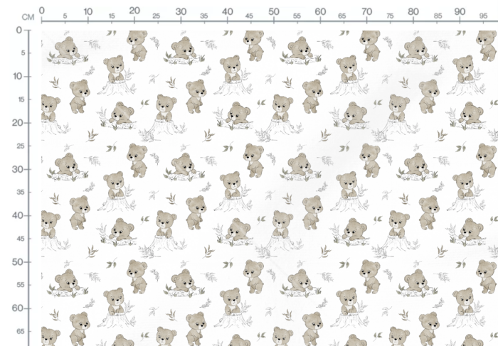 Tissu Imprimé Ourson Foret Dessin, 10 tissus au choix – Image 2