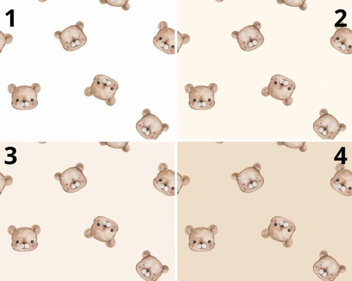 Tissu Imprimé Petit Ourson Adorable, 4 coloris et 10 tissus au choix – Image 3
