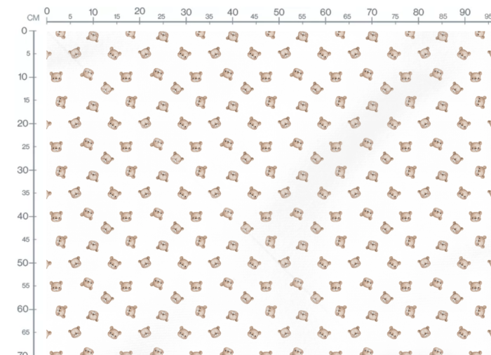 Tissu Imprimé Petit Ourson Adorable, 4 coloris et 10 tissus au choix – Image 4