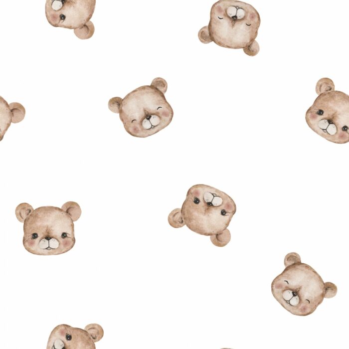 Tissu Imprimé Petit Ourson Adorable, 4 coloris et 10 tissus au choix