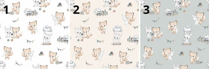 Tissu Imprimé Renard Lapin Amis, 3 coloris et 10 tissus au choix – Image 3