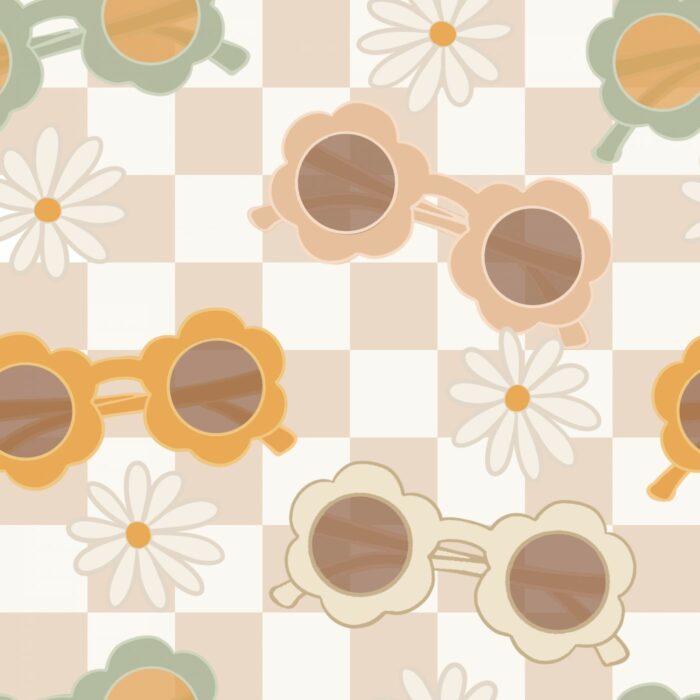 Tissu Imprimé Retro Lunettes Fleurs, 10 tissus au choix
