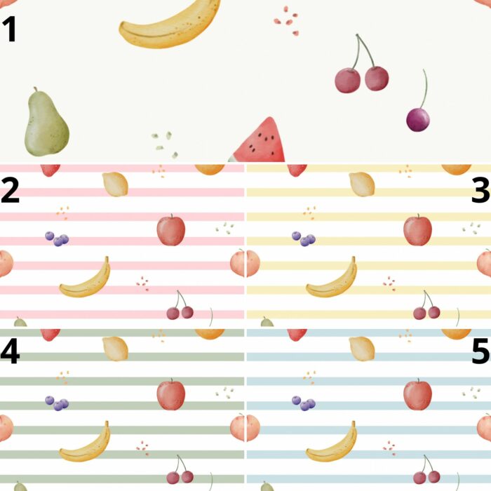 Tissu Imprimé Salade de Fruits, 5 coloris et 10 tissus au choix – Image 4