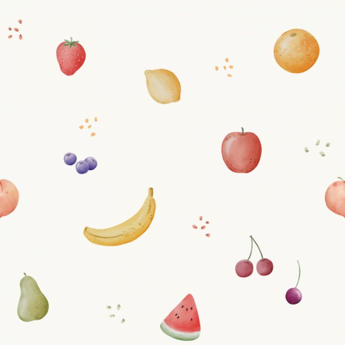 Tissu Imprimé Salade de Fruits, 5 coloris et 10 tissus au choix