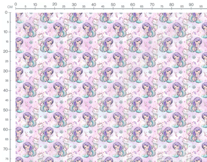 Tissu Imprimé Sirène Licorne Chaton, 10 tissus au choix – Image 3