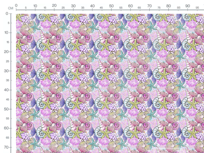 Tissu Imprimé Sirène Licorne Coquillages Rose, 10 tissus au choix – Image 3