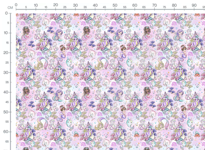 Tissu Imprimé Sirène Licorne et Amis, 10 tissus au choix – Image 3