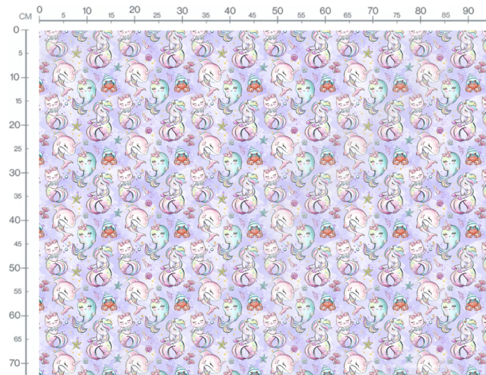 Tissu Imprimé Sirène Licorne Fête, 10 tissus au choix – Image 3