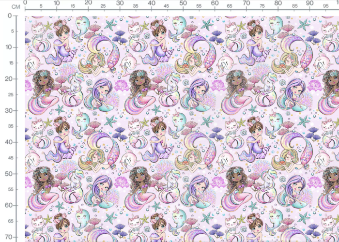 Tissu Imprimé Sirène Licorne Filles, 10 tissus au choix – Image 3