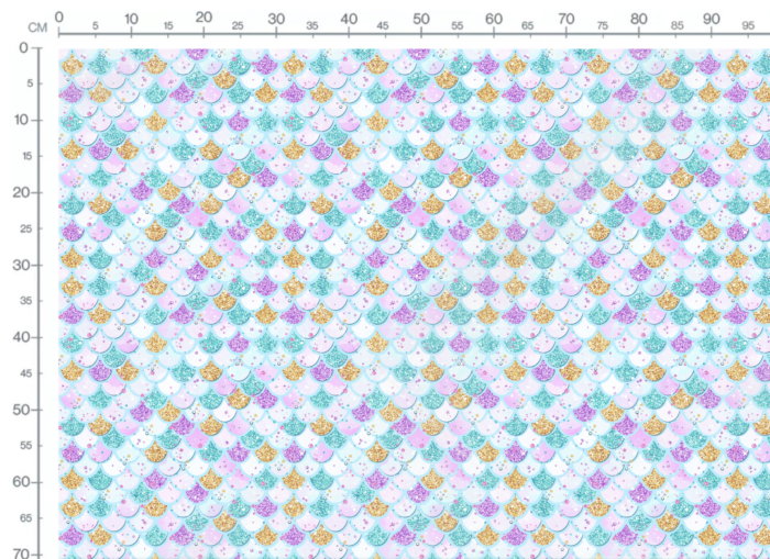 Tissu Imprimé Sirène Licorne Paillettes Bleu, 10 tissus au choix – Image 3