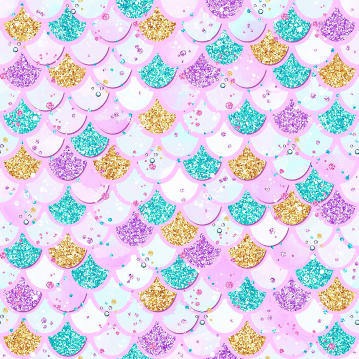 Tissu Imprimé Sirène Licorne Paillettes Rose, 10 tissus au choix