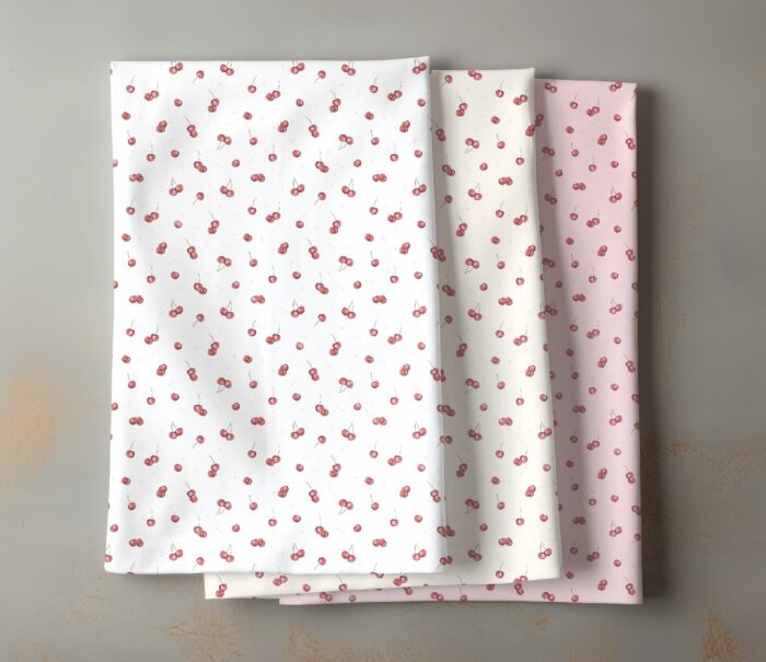 Tissu Imprimé Cerise Fruits, 4 coloris et 10 tissus au choix – Image 5