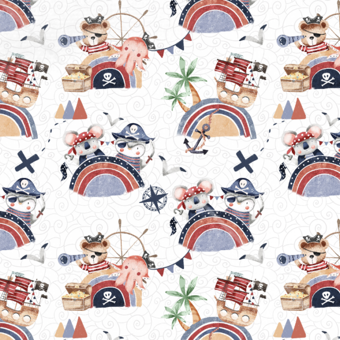 Serviette de table Enfants Animaux Pirates Arc-en-ciel