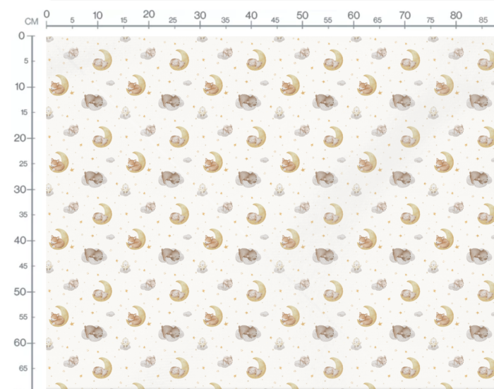 Tissu Imprimé Animaux de la Foret Dodo Creme, 10 tissus au choix – Image 3