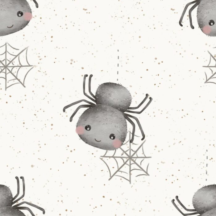 Tissu Imprimé Araignee Adorable Halloween, 2 coloris et 11 tissus au choix
