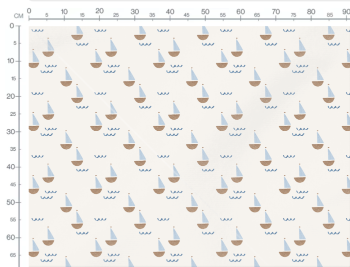 Tissu Imprimé Bateau Pastel, 3 coloris et 10 tissus au choix – Image 3
