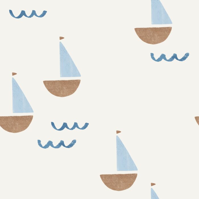 Tissu Imprimé Bateau Pastel, 3 coloris et 10 tissus au choix
