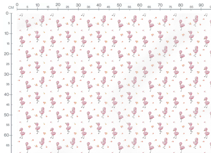 Tissu Imprimé Bébé Flamant Rose Blanc, 10 tissus au choix – Image 3
