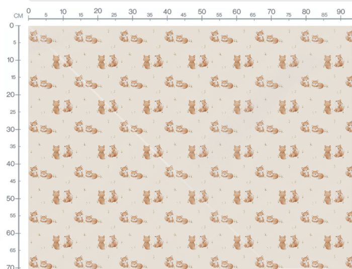 Tissu Imprimé Bébé Renardeau, 2 coloris et 10 tissus au choix – Image 4