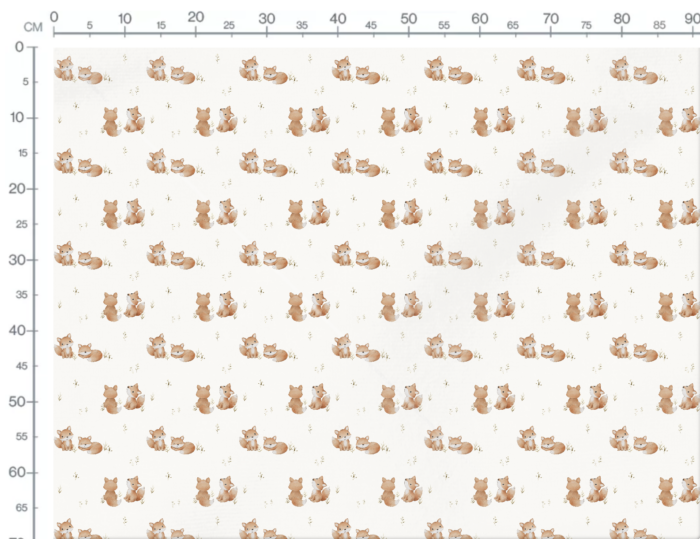 Tissu Imprimé Bébé Renardeau, 2 coloris et 10 tissus au choix – Image 3