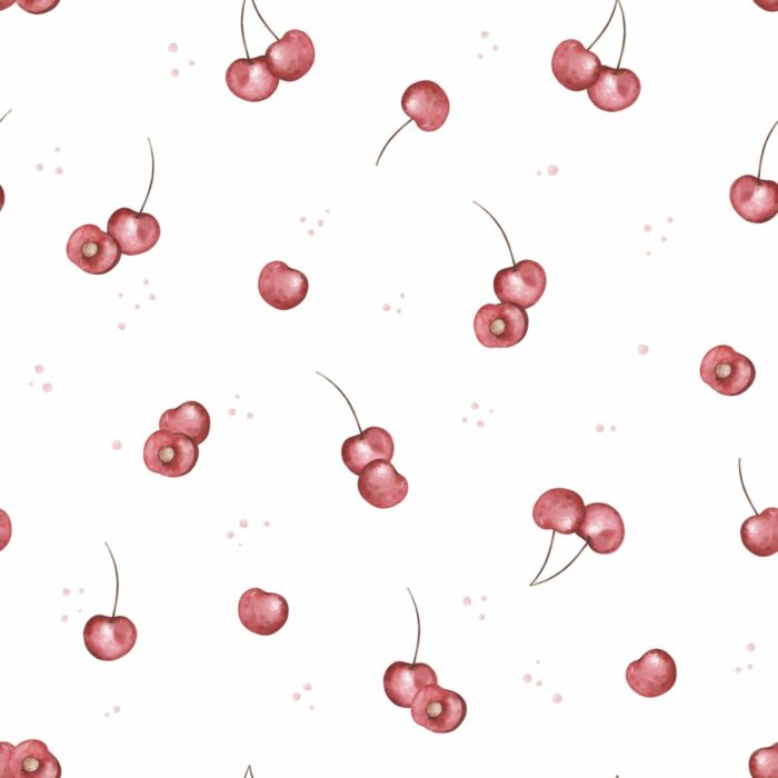 Tissu Imprimé Cerise Fruits, 4 coloris et 10 tissus au choix