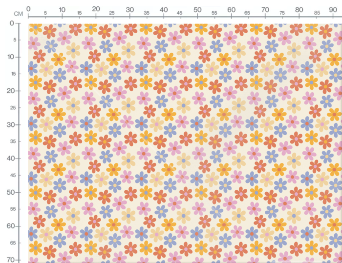 Tissu Imprimé Fleurs Estivales Vanille, 10 tissus au choix – Image 3