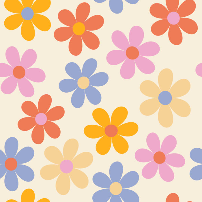 Tissu Imprimé Fleurs Estivales Vanille, 10 tissus au choix