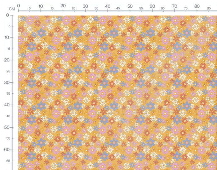Tissu Imprimé Fleurs Joyeuses Jaune, 10 tissus au choix – Image 3