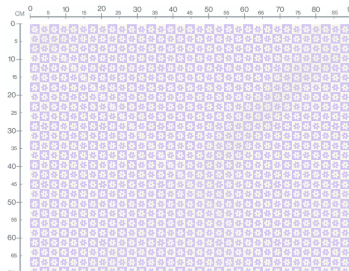 Tissu Imprimé Fleurs Lavande Damier, 10 tissus au choix – Image 3