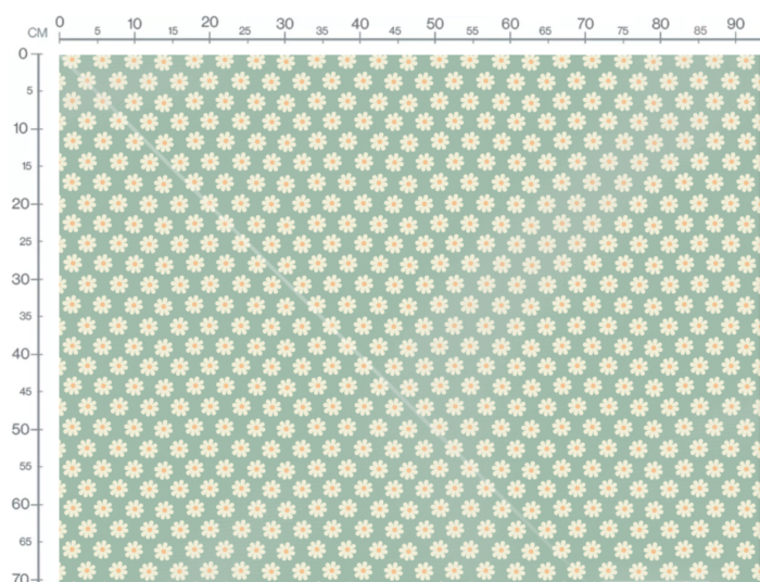 Tissu Imprimé Fleurs Marguerites Menthe, 10 tissus au choix – Image 3