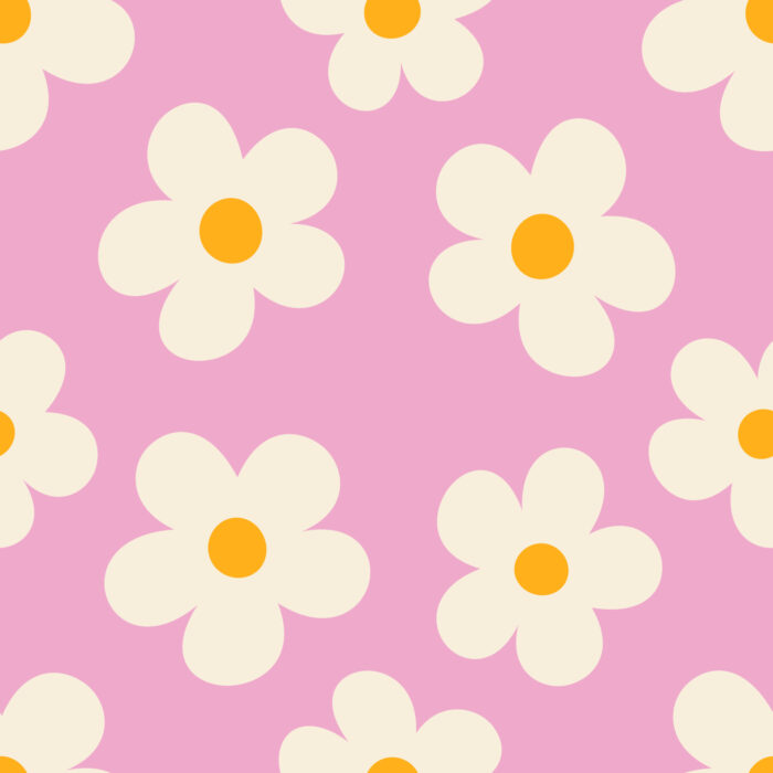 Tissu Imprimé Fleurs Retro Rose, 10 tissus au choix