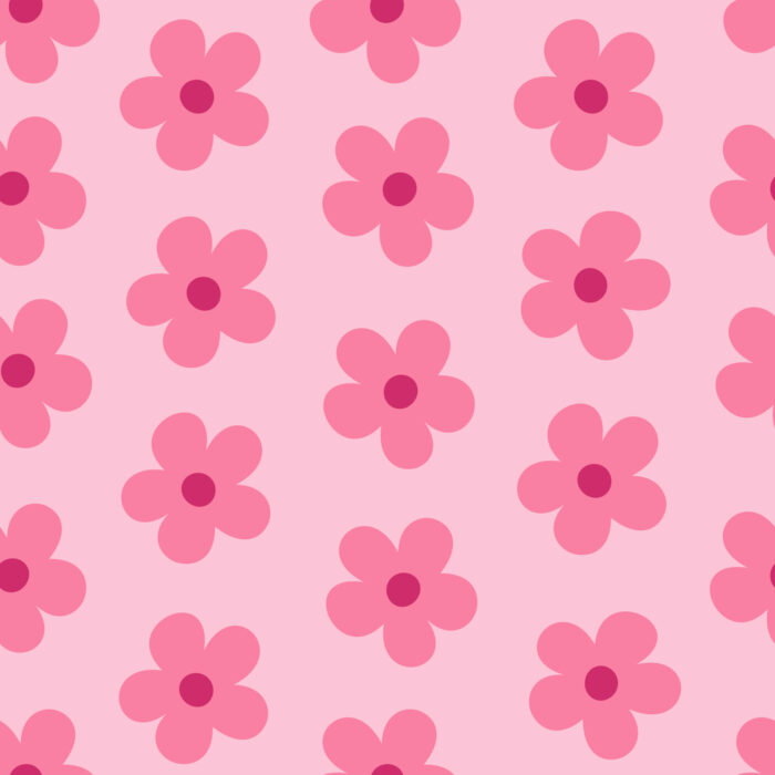 Tissu Imprimé Fleurs Simples Rose, 10 tissus au choix