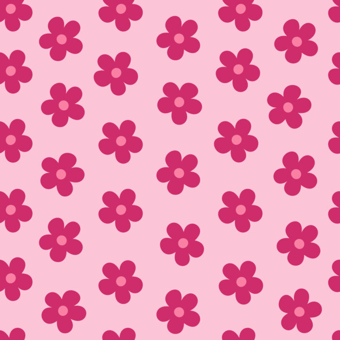 Tissu Imprimé Fleurs Simples Rose Fonce, 10 tissus au choix