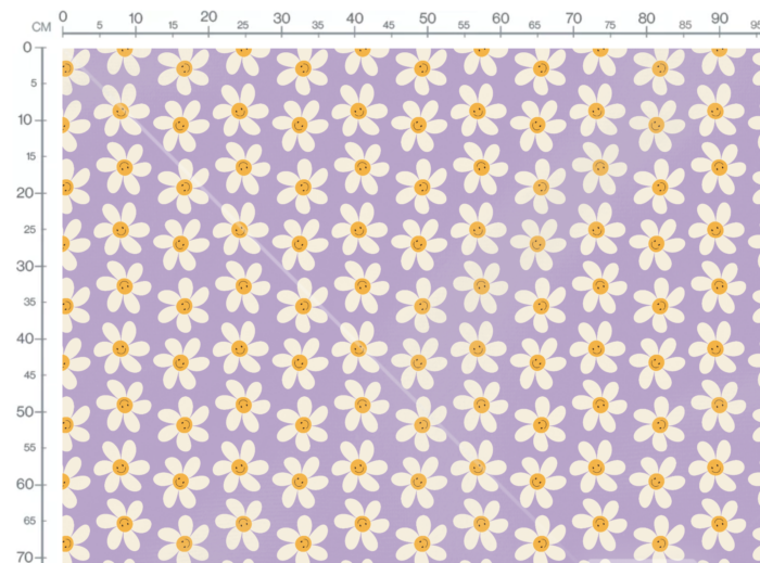 Tissu Imprimé Fleurs Smiley Lavande, 10 tissus au choix – Image 3