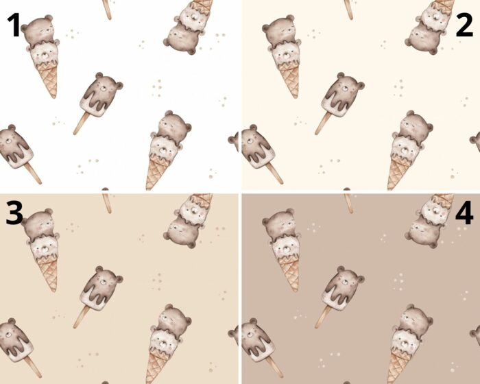 Tissu Imprimé Glace Ourson, 4 coloris et 10 tissus au choix – Image 4