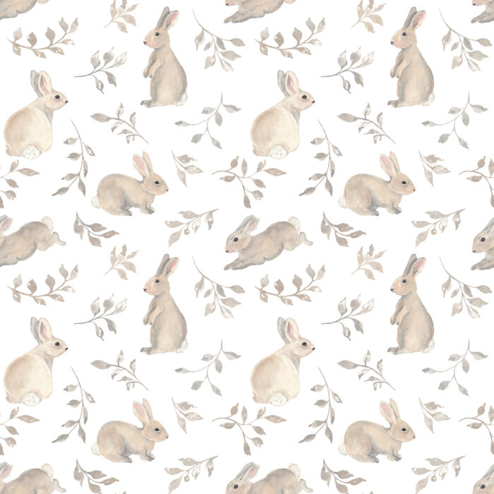Tissu Imprimé Lapins Beiges, 10 tissus au choix