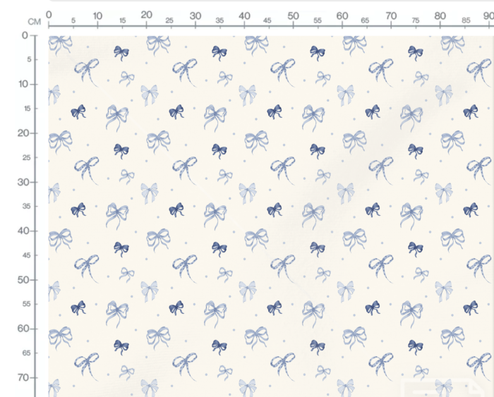 Tissu Imprimé Noeuds et Pois Bleu, 10 tissus au choix – Image 3