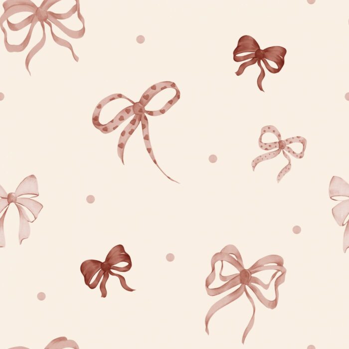 Tissu Imprimé Noeuds et Pois Rouges, 10 tissus au choix