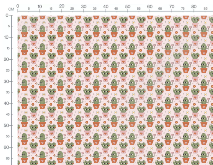 Tissu Imprimé Retro Cactus Coeurs, 10 tissus au choix – Image 3