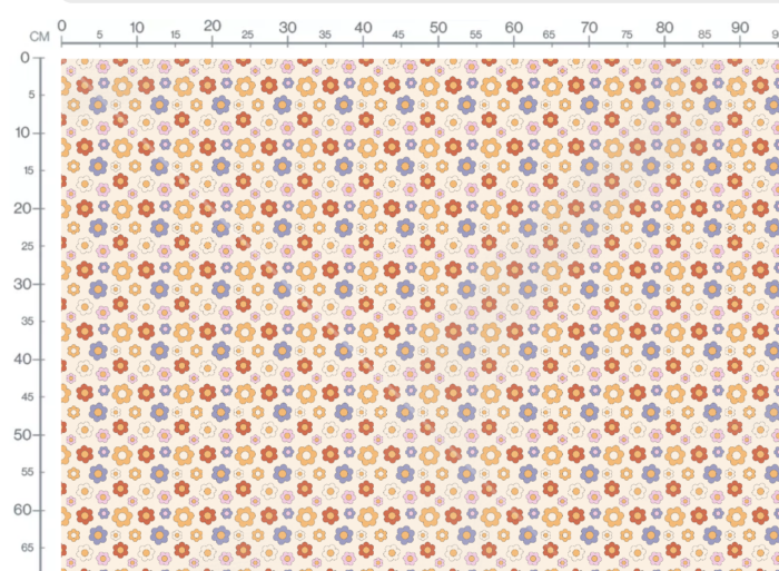 Tissu Imprimé Retro Fleurs Pastel Vanille, 10 tissus au choix – Image 3