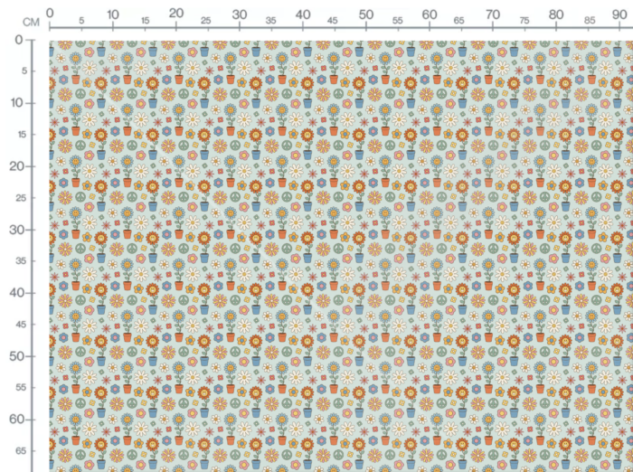 Tissu Imprimé Retro Fleurs Peace, 10 tissus au choix – Image 3