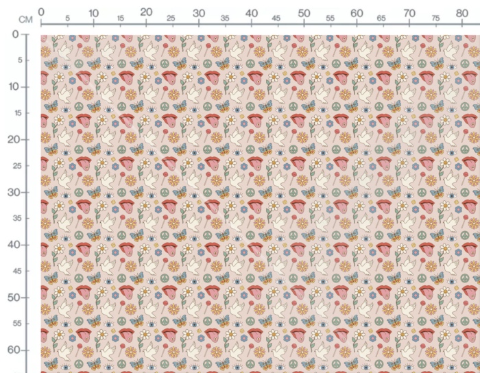 Tissu Imprimé Retro Groovy 70 Blush, 10 tissus au choix – Image 3