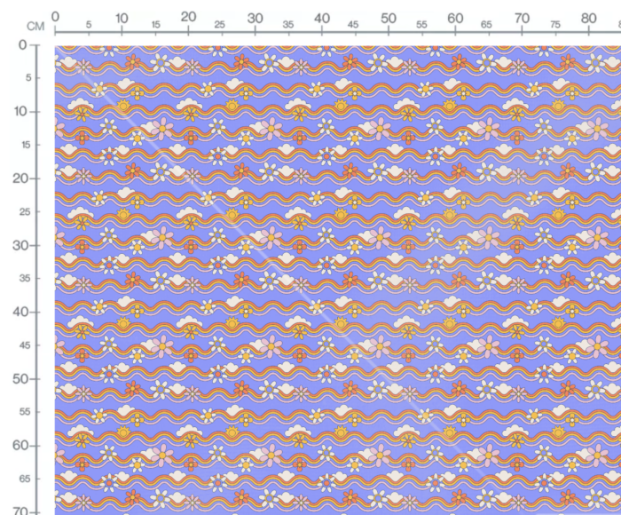 Tissu Imprimé Retro Hippie Ciel Vague, 10 tissus au choix – Image 3