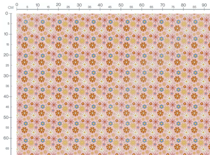 Tissu Imprimé Retro Paquerettes Rose, 10 tissus au choix – Image 3