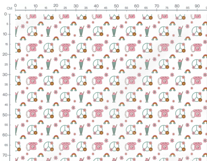 Tissu Imprimé Retro Peace Fleurs, 10 tissus au choix – Image 3