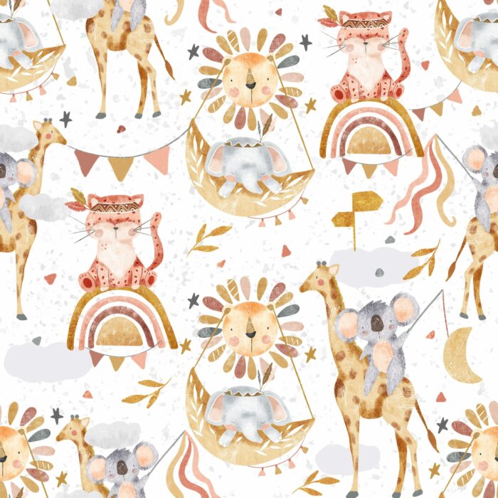 Tissu Imprimé Savane Magique Petit, 10 tissus au choix