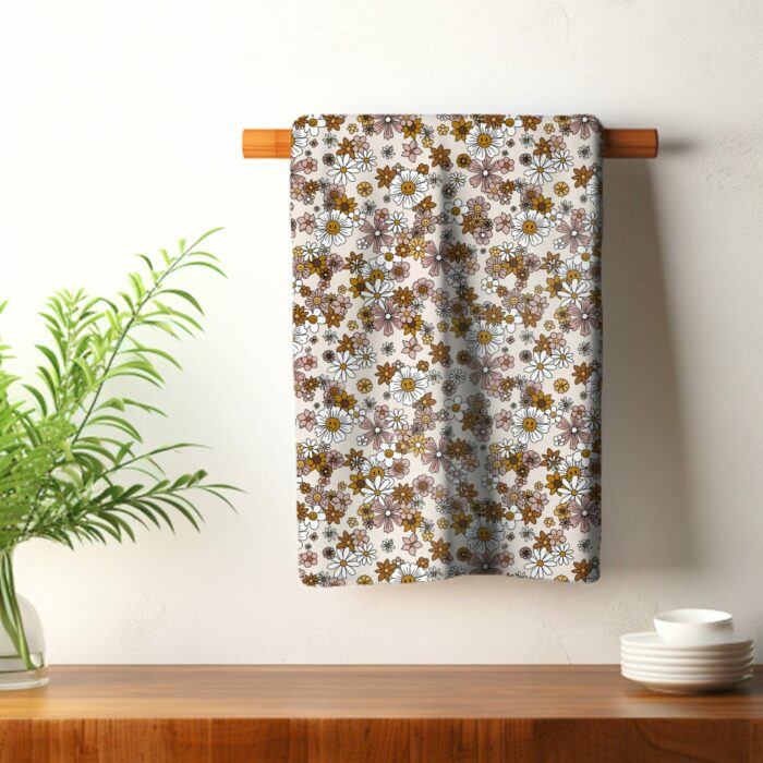 Torchon de Cuisine Retro Groovy Fleurs