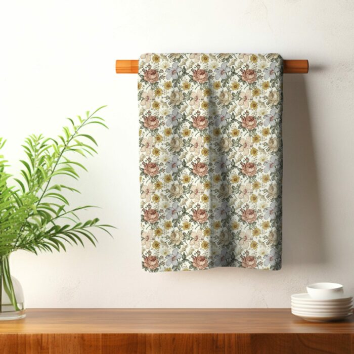 Torchon de Cuisine Fleurs Vintage