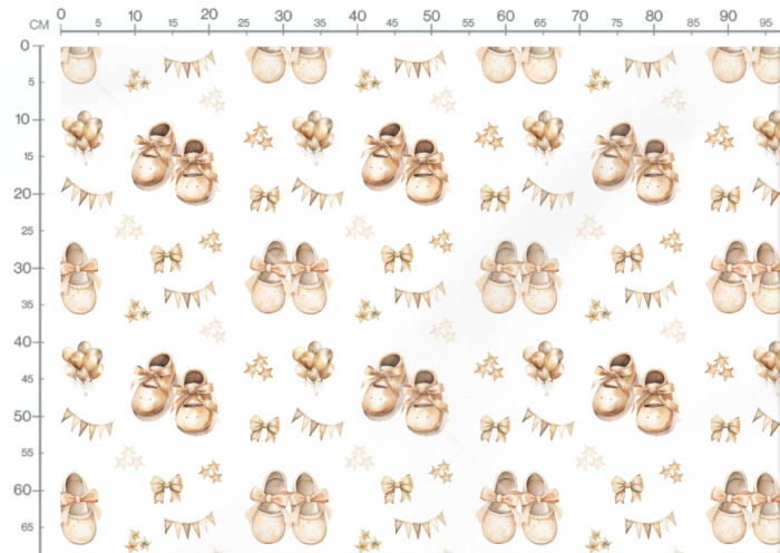 Tissu Imprimé Bébé Chaussures Etoiles, 10 tissus au choix – Image 3