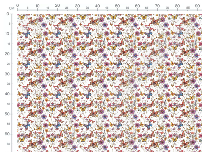 Tissu Imprimé Champs Fleurs Papillons, 10 tissus au choix – Image 3